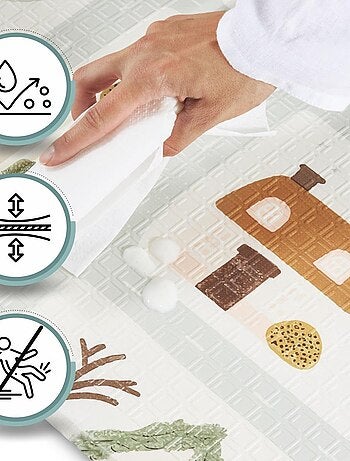 Tapis d'eveil Bébé, Évolutif en Mousse 180*120 cm, Double Faces, Imperméable, Pliable