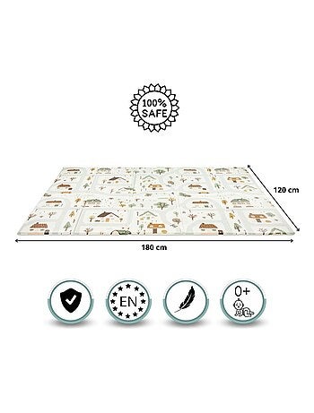 Tapis d'eveil Bébé, Évolutif en Mousse 180*120 cm, Double Faces, Imperméable, Pliable