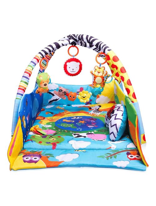 Tapis d'éveil bébé LIONELO Anika 2en1 - Parc pour enfants - 98x114 cm - Lavable - Jouets interactifs - Kiabi