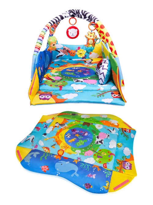 Tapis d'éveil bébé LIONELO Anika 2en1 - Parc pour enfants - 98x114 cm - Lavable - Jouets interactifs - Kiabi