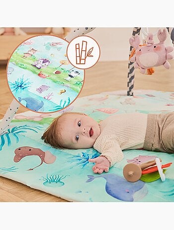 Tapis d'éveil bébé LIONELO Inga 2en1 - Parc pour enfants - Lavable - Jouets interactifs