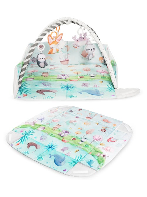 Tapis d'éveil bébé LIONELO Anika 2en1 - Parc pour enfants - Lavable - Jouets interactifs - Kiabi