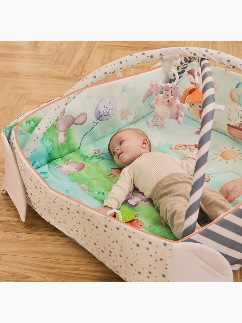 Tapis d'éveil bébé LIONELO Anika 2en1 - Parc pour enfants - Lavable - Jouets interactifs Blanc Multicolore - Kiabi