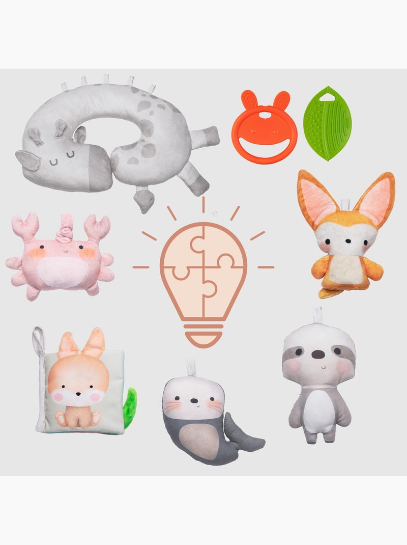 Tapis d'éveil bébé LIONELO Anika 2en1 - Parc pour enfants - Lavable - Jouets interactifs Blanc Multicolore - Kiabi