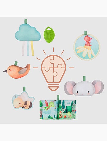 Tapis d'éveil bébé LIONELO Inga 2en1 - Parc pour enfants - Lavable - Jouets interactifs