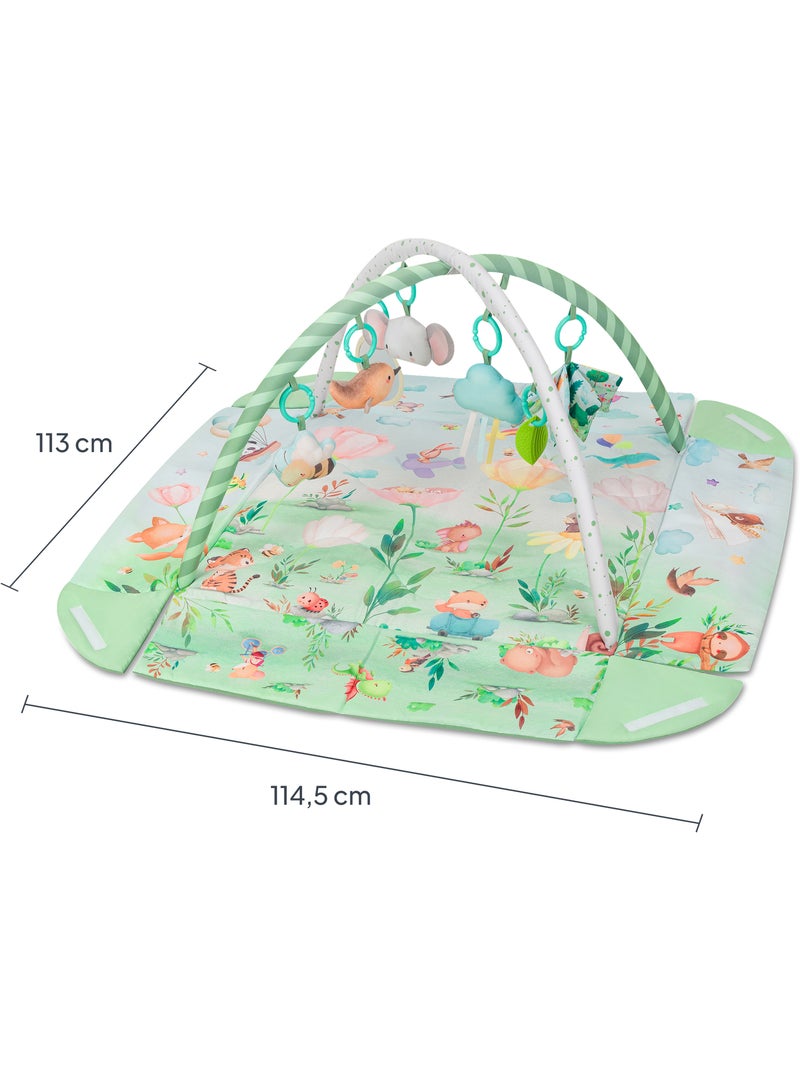 Tapis d'éveil bébé LIONELO Inga 2en1 - Parc pour enfants - Lavable - Jouets interactifs Blanc Vert Bleu - Kiabi