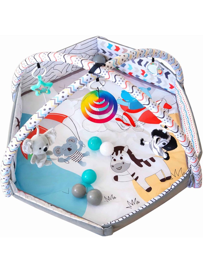 Tapis d'éveil bébé piscine à balles pliable Blanc - Kiabi