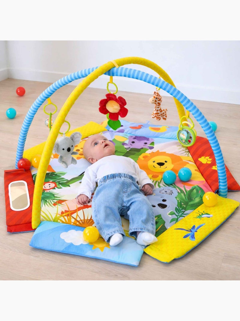 Tapis d'éveil bébé piscine à balles pliable Jaune - Kiabi