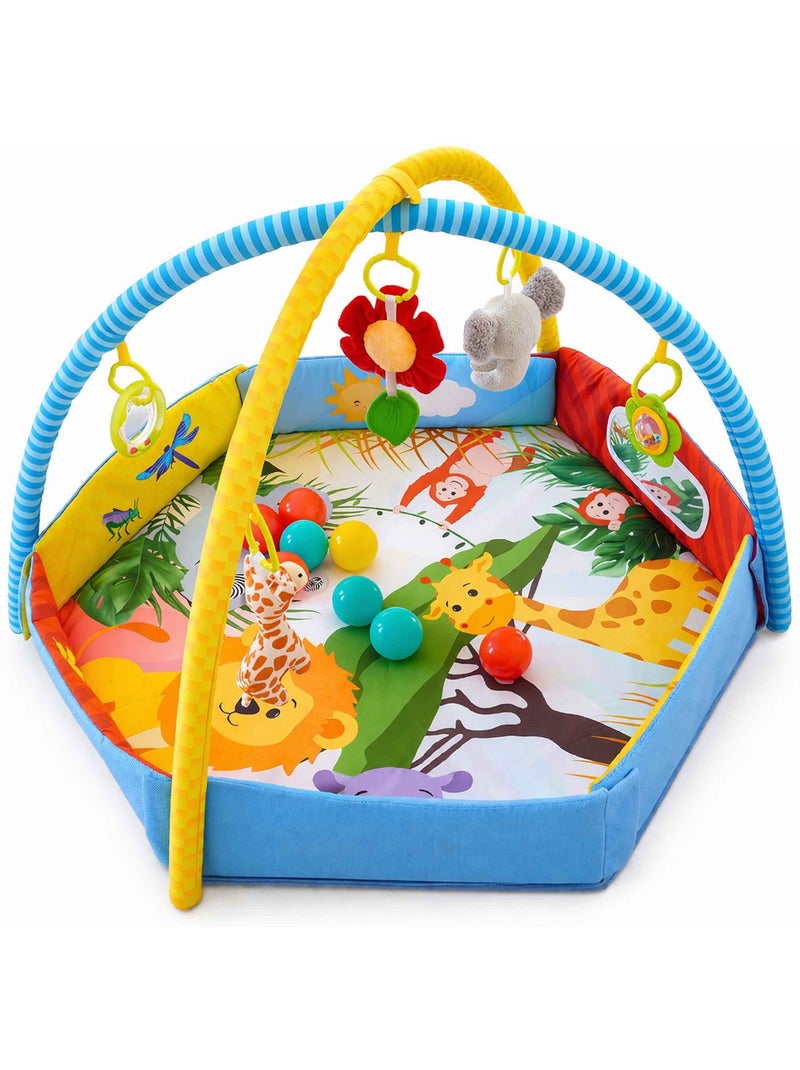 Tapis d'éveil bébé piscine à balles pliable Jaune - Kiabi