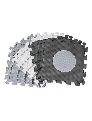 Tapis d'eveil Bébé Tapis de Puzzle en Mousse EVA 150*150 avec Rebord - Gris