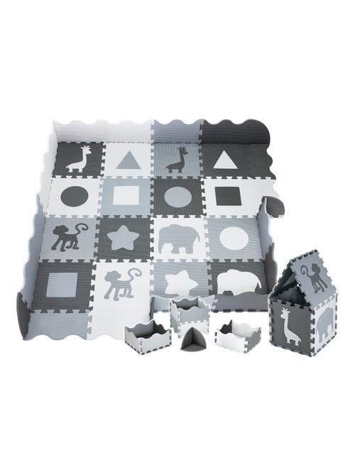 Tapis d'eveil bébé tapis de puzzle en mousse eva 150*150 avec rebord - Kiabi