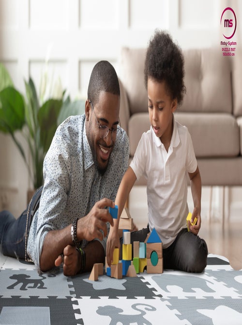 Tapis d'eveil bébé tapis de puzzle en mousse eva 150*150 avec rebord - Kiabi