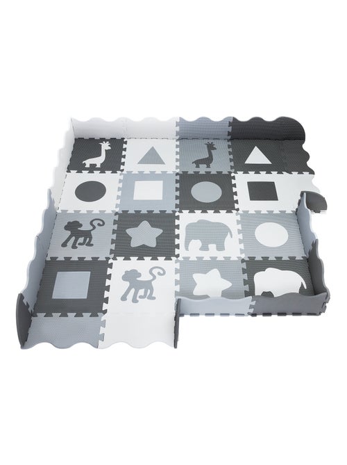 Tapis d'eveil bébé tapis de puzzle en mousse eva 150*150 avec rebord - Kiabi