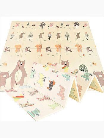 Tapis d'Éveil Bébé XXL 200x180cm - Pliable, Réversible et Imperméable - Mousse XPE