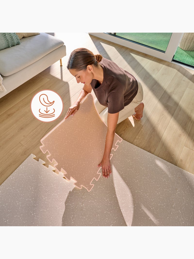 Tapis d'eveil de Puzzle - LIONELO Yoka - 173 x 116 cm - Épaisseur 1.5 cm - Antidérapante Beige - Kiabi