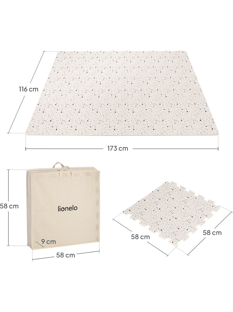 Tapis d'eveil de Puzzle - LIONELO Yoka - 173 x 116 cm - Épaisseur 1.5 cm - Antidérapante Beige - Kiabi