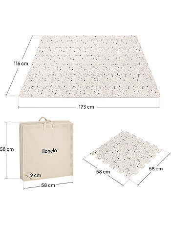 Tapis d'eveil de Puzzle - LIONELO Yoka - 173 x 116 cm - Épaisseur 1.5 cm - Inodore