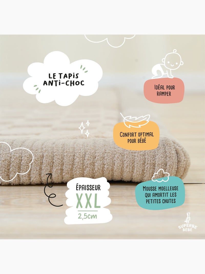Tapis d'éveil et de jeu en mousse  - 200x150x2,5 - Coccon Plus | SUPERBE BEBE Beige argile - Kiabi