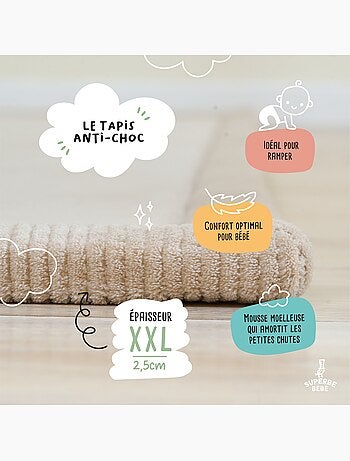 Tapis d'éveil et de jeu en mousse - 200x150x2,5 - Coccon Plus | SUPERBE BEBE