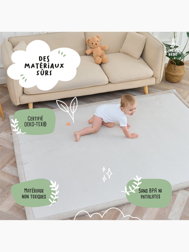 Tapis d'éveil et de jeu en mousse  - 200x150x2,5 - Coccon Plus | SUPERBE BEBE Beige - Kiabi