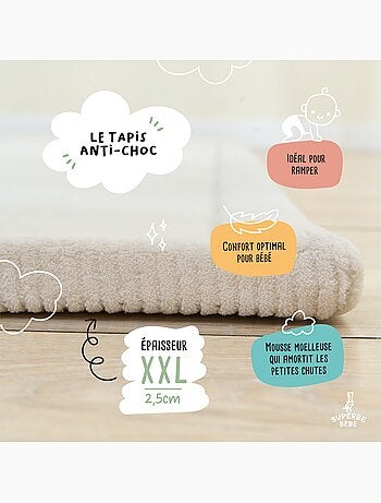 Tapis d'éveil et de jeu en mousse - 200x150x2,5 - Coccon Plus | SUPERBE BEBE