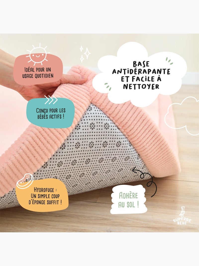 Tapis d'éveil et de jeu en mousse  - 200x150x2,5 - Coccon Plus | SUPERBE BEBE Rose - Kiabi