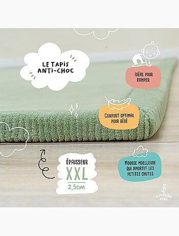 Tapis d'éveil et de jeu en mousse - 200x150x2,5 - Coccon Plus | SUPERBE BEBE