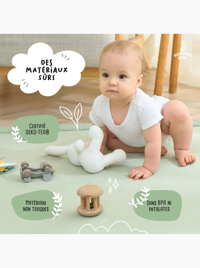 Tapis d'éveil et de jeu en mousse  - 200x150x2,5 - Coccon Plus | SUPERBE BEBE Vert - Kiabi