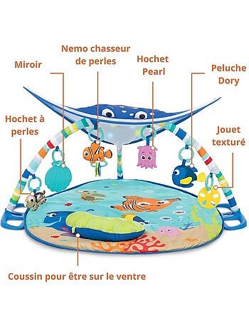 Tapis d'éveil évolutif avec guirlande lumineuse et miroir - nemo mr. Ray - disney baby