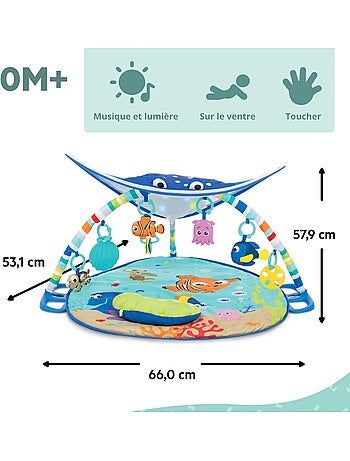 Tapis d'éveil évolutif avec guirlande lumineuse et miroir - nemo mr. Ray - disney baby