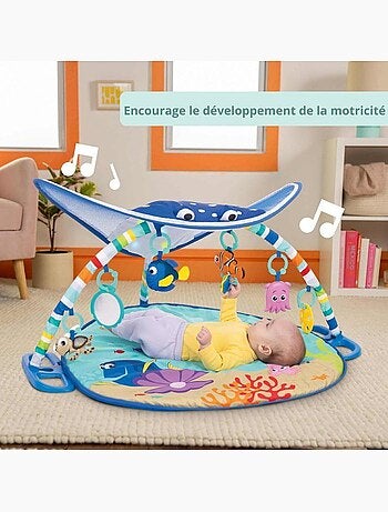 Tapis d'éveil évolutif avec guirlande lumineuse et miroir - nemo mr. Ray - disney baby