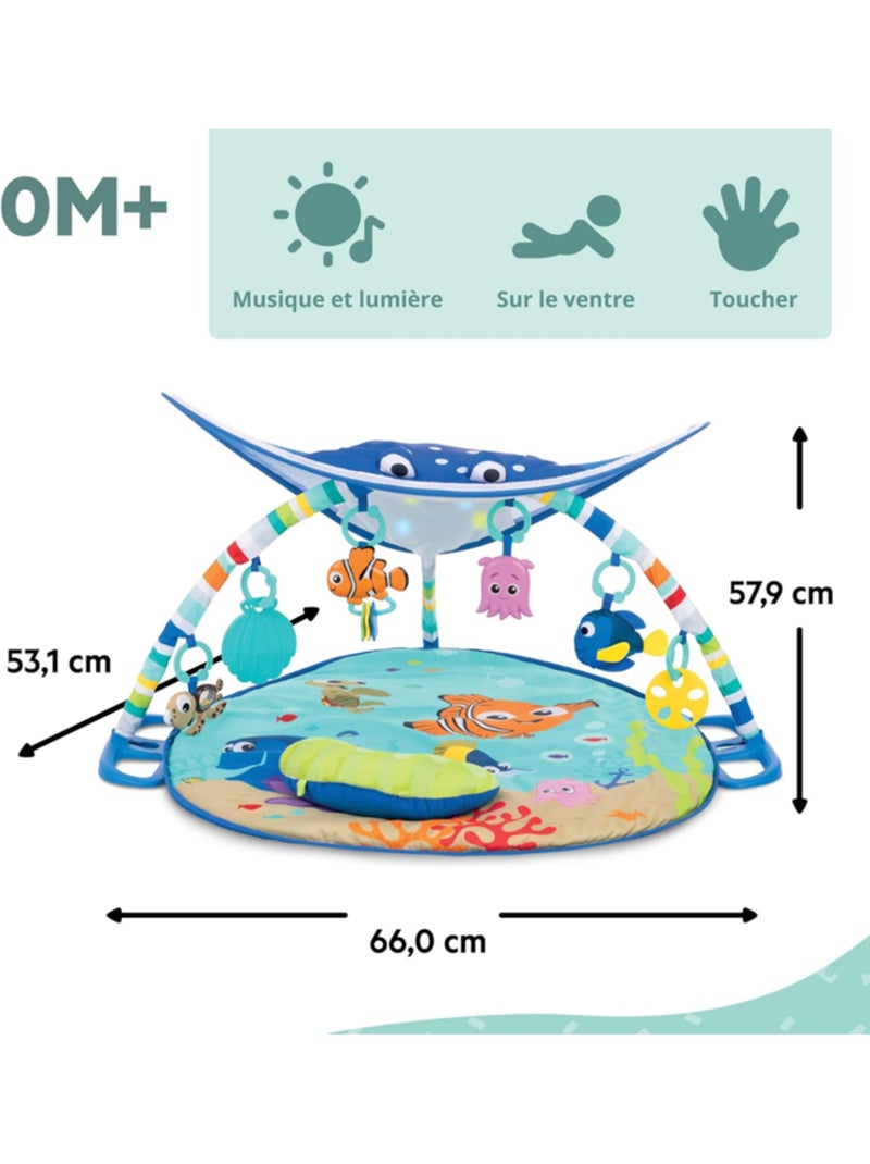 Tapis d'éveil évolutif avec guirlande lumineuse et miroir - nemo mr. Ray - disney baby Bleu - Kiabi