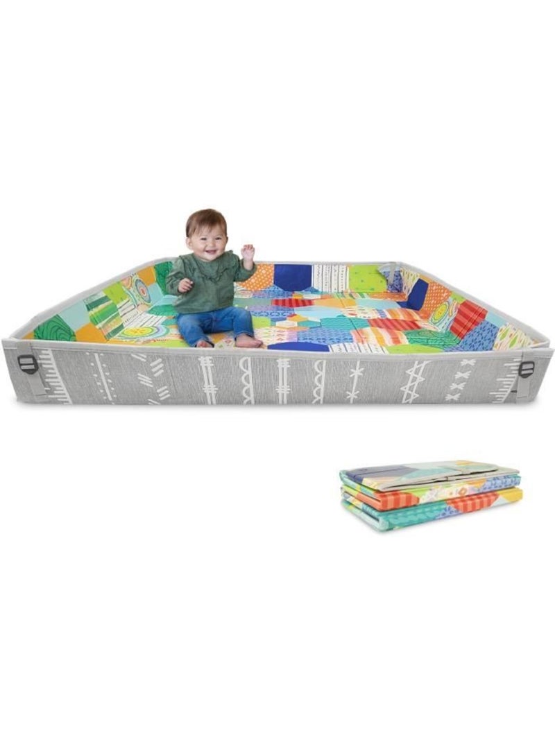Tapis d'éveil géant en mousse - pliable et confortable - infantino Bleu - Kiabi