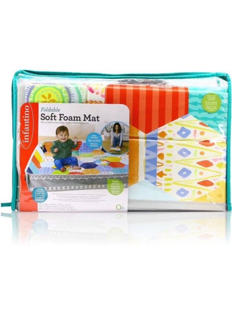 Tapis d'éveil géant en mousse - pliable et confortable - infantino Bleu - Kiabi