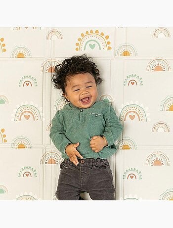 Tapis d'éveil géant réversible arc-en-ciel - mousse pliable - infantino
