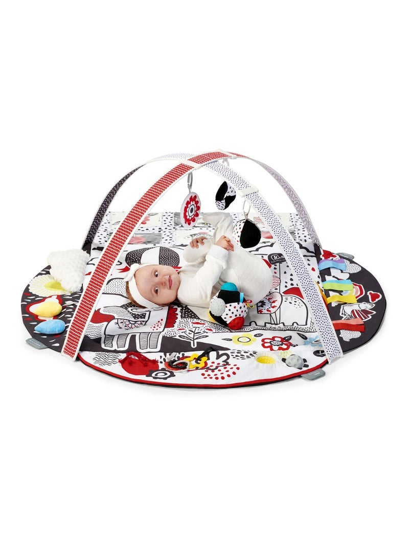Tapis d’Éveil Kinderkraft 4SMART avec Arches de Jeux, Cartes Contrastées et Balle Sensorielle Multicolore - Kiabi