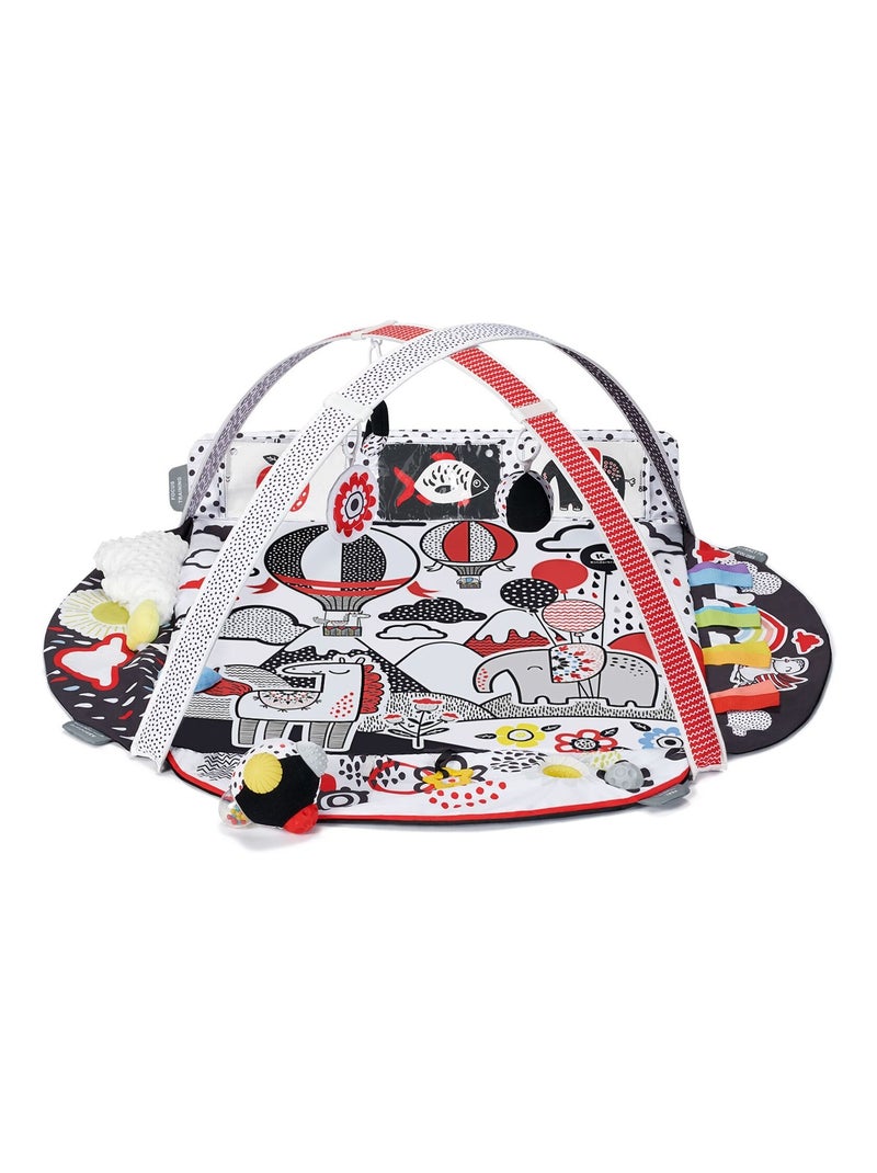 Tapis d’Éveil Kinderkraft 4SMART avec Arches de Jeux, Cartes Contrastées et Balle Sensorielle Multicolore - Kiabi