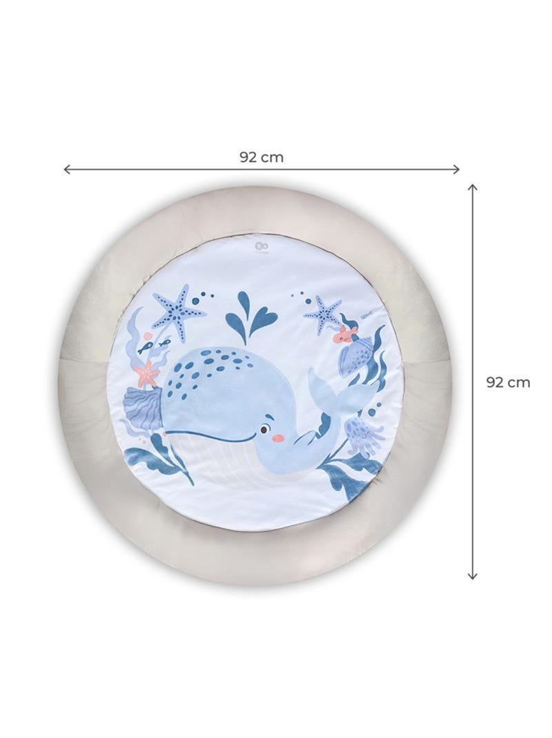 Tapis d’Éveil Kinderkraft COZYPLAY avec Arceaux, Jouets Suspendus, Miroir et Tapis Lavable Bleu - Kiabi