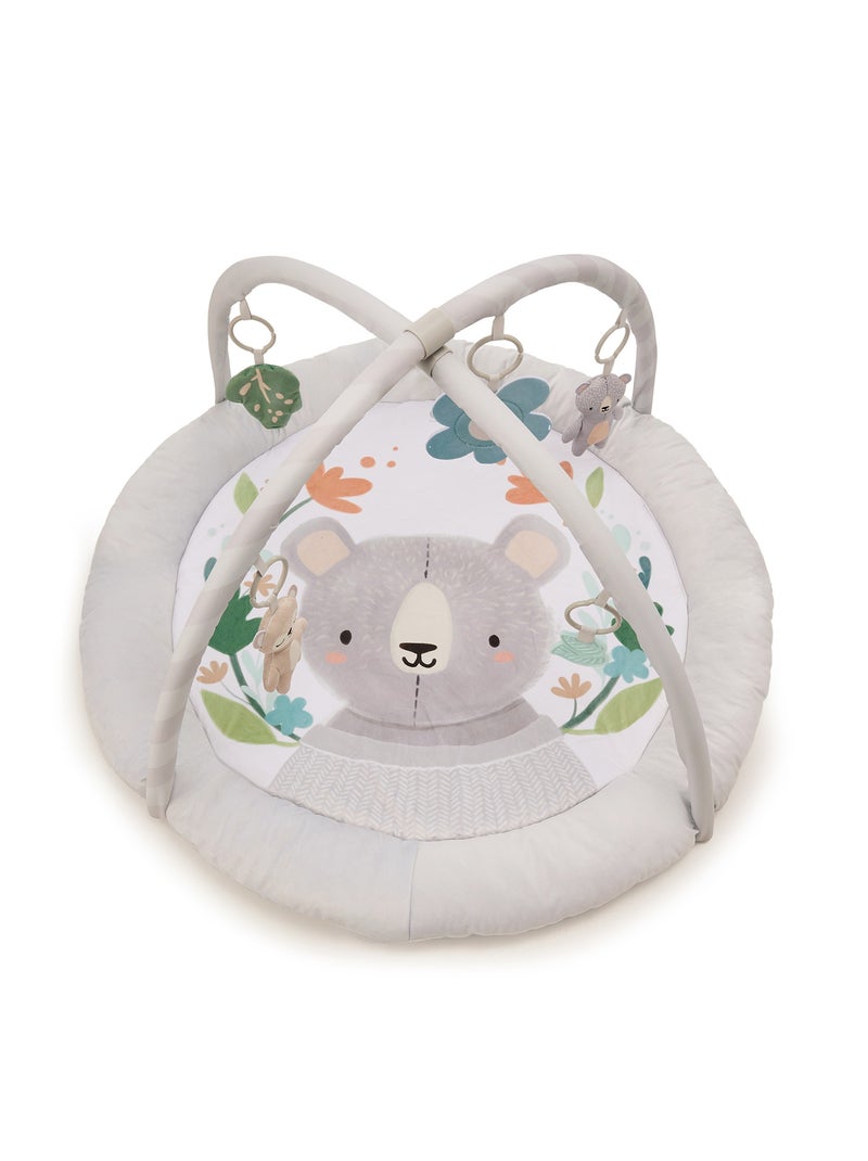 Tapis d’Éveil Kinderkraft COZYPLAY avec Arceaux, Jouets Suspendus, Miroir et Tapis Lavable Gris - Kiabi