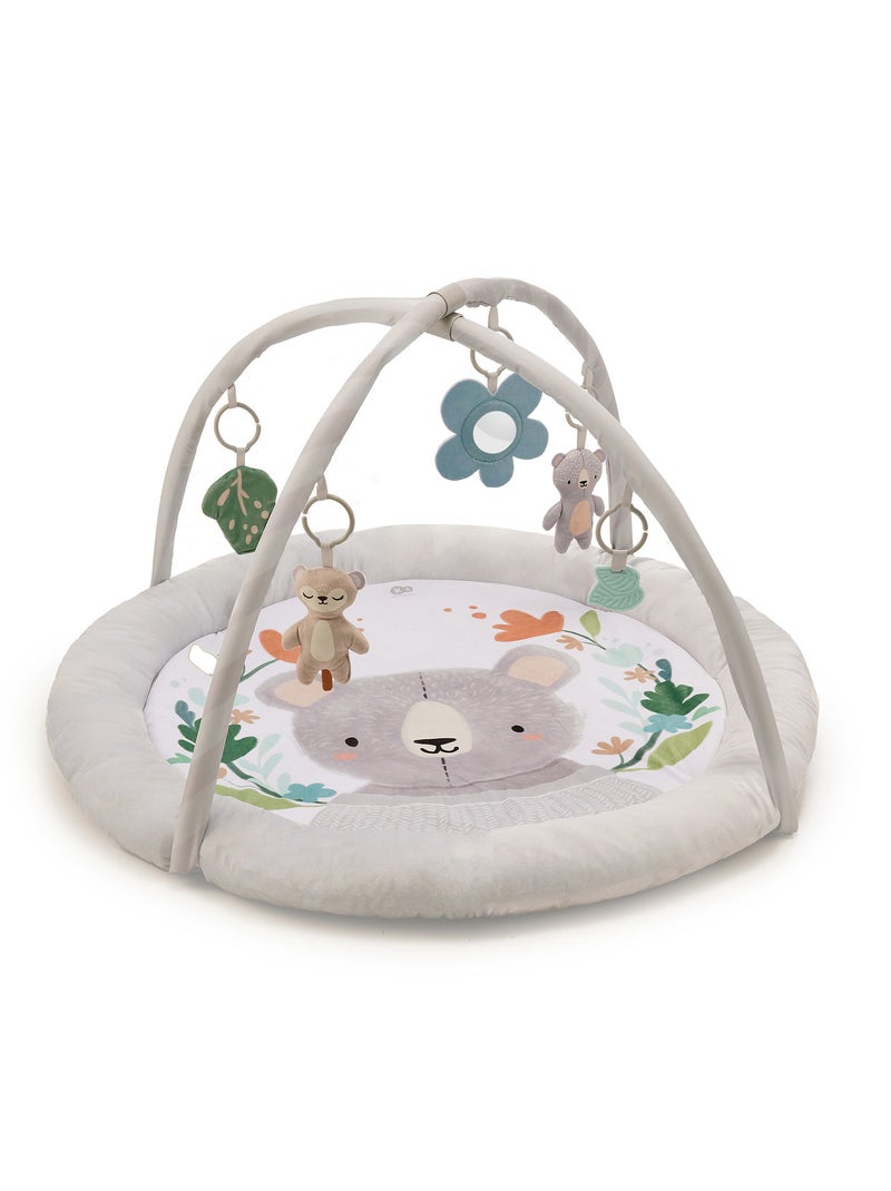 Tapis d’Éveil Kinderkraft COZYPLAY avec Arceaux, Jouets Suspendus, Miroir et Tapis Lavable Gris - Kiabi