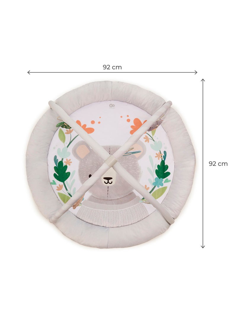 Tapis d’Éveil Kinderkraft COZYPLAY avec Arceaux, Jouets Suspendus, Miroir et Tapis Lavable Gris - Kiabi