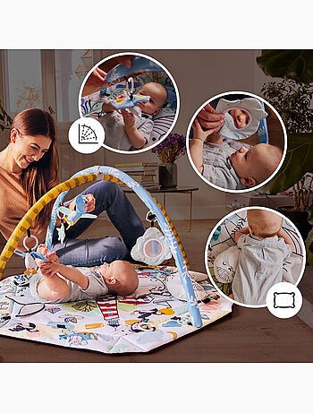 Tapis d’éveil Kinderkraft SMARTPLAY SEA avec 5 jouets, 12 balles et fonction aire de jeu