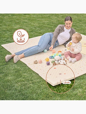 Tapis d'éveil LIONELO Robby - 180x200 cm - Tapis double face - Bonne isolation du sol