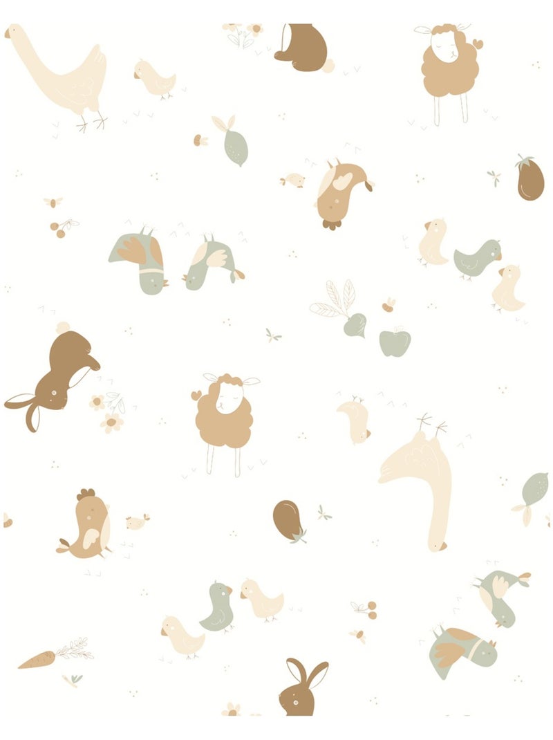 Tapis d'éveil Little Farmer Bleu Marron Blanc - Kiabi