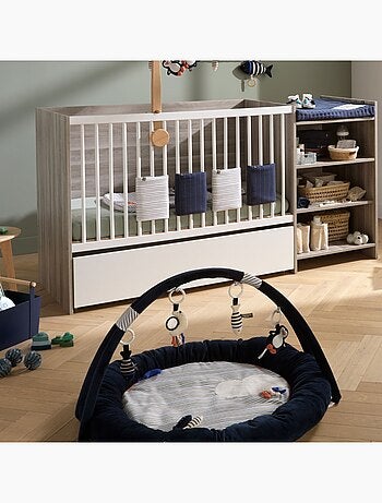 Tapis d'éveil marinière en velours - SAUTHON