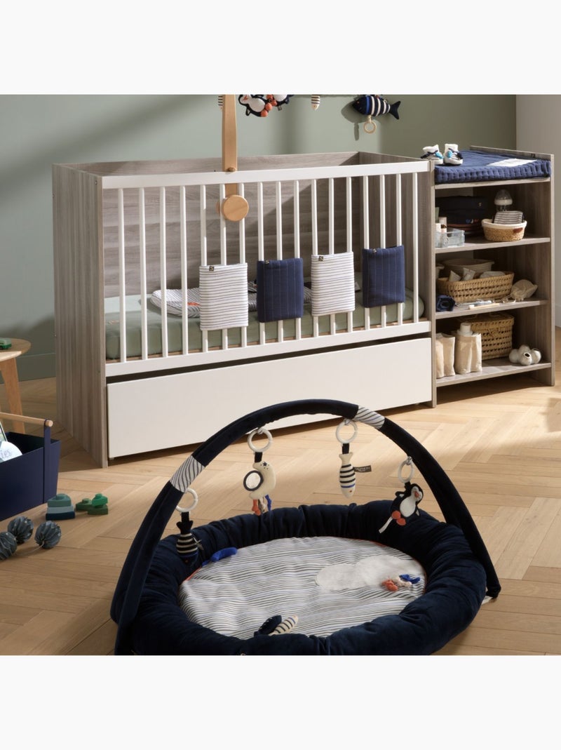 Tapis d'éveil marinière en velours - SAUTHON Bleu - Kiabi