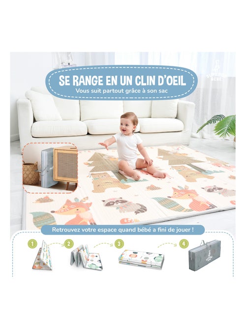 Tapis d'éveil pliable en mousse, réversible et imperméable - 180x120x1 - INDIANS| SUPERBE BEBE - Kiabi