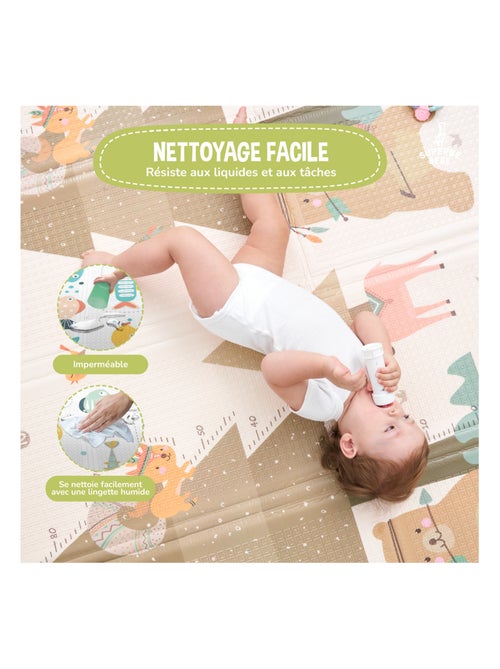 Tapis d'éveil pliable en mousse, réversible et imperméable - 180x120x1 - INDIANS| SUPERBE BEBE - Kiabi