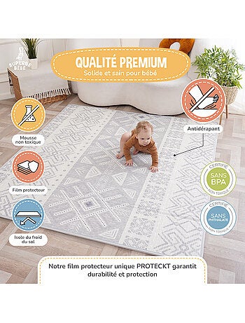 Tapis d'éveil pliable en mousse, réversible et imperméable - 180x150x1 - CASTLE | SUPERBE BEBE