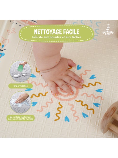 Tapis d'éveil pliable en mousse, réversible et imperméable - 180x120x1 - NORDIC | SUPERBE BEBE - Kiabi